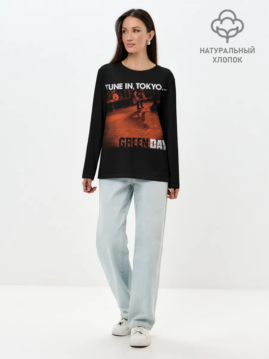 Лонгслив женский. Хлопок / Tune In, Tokyo... Green Day