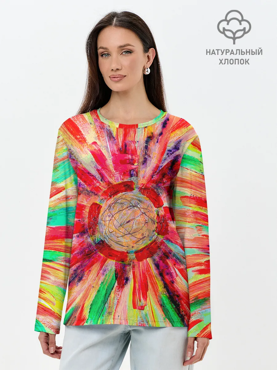 Лонгслив женский. Хлопок / Освобождение от 3D