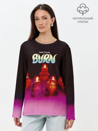 Лонгслив женский. Хлопок / Deep Purple - Burn