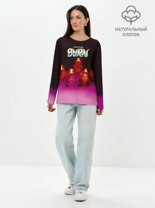 Лонгслив женский. Хлопок / Deep Purple - Burn