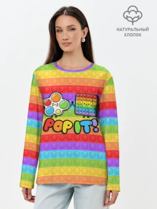 Лонгслив женский. Хлопок / POP IT - SIMPLE DIMPL