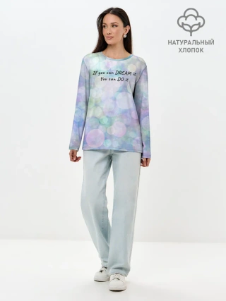 Лонгслив женский. Хлопок / Не мечтай - делай!