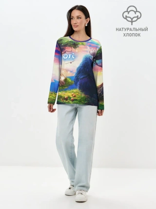 Лонгслив женский. Хлопок / Ори и Блуждающие огоньки | Ori
