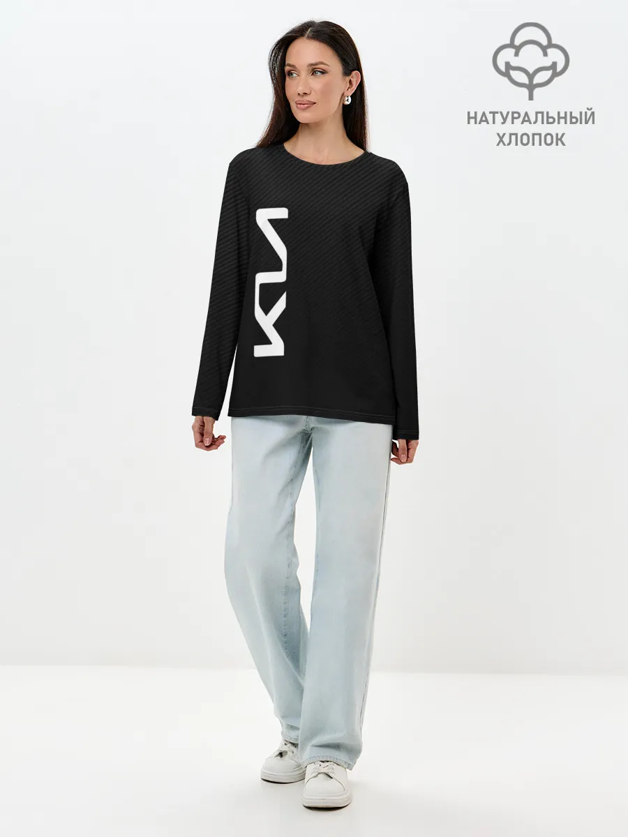 Лонгслив женский. Хлопок / KIA CARBONE | КИА КАРБОН | LOGO