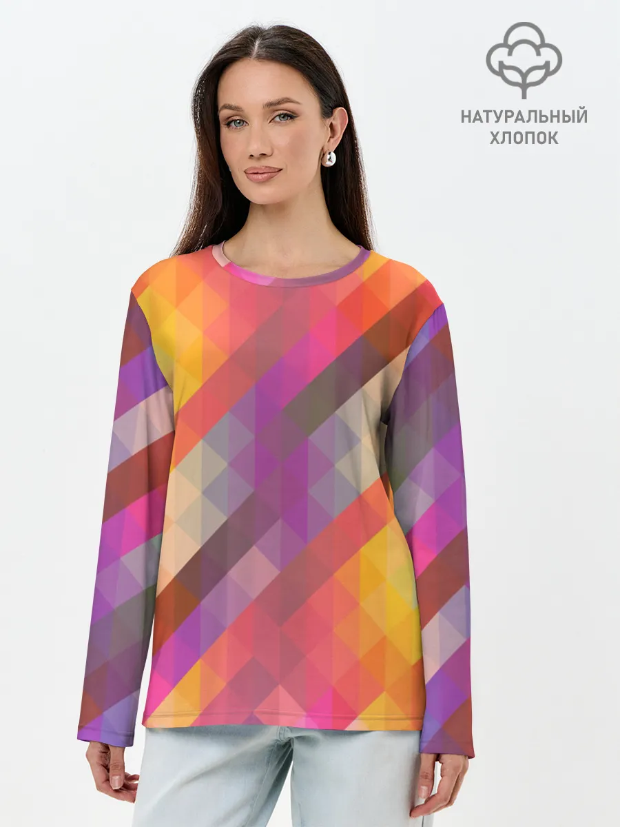 Лонгслив женский. Хлопок / vivid gradient