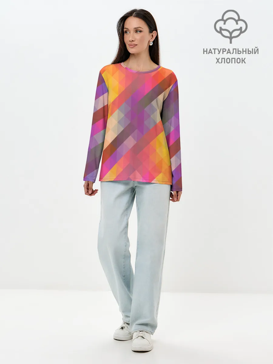Лонгслив женский. Хлопок / vivid gradient