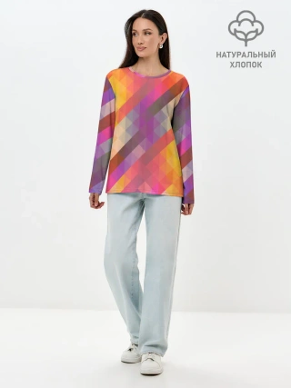 Лонгслив женский. Хлопок / vivid gradient