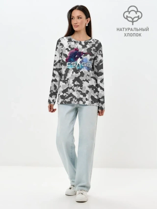 Лонгслив женский. Хлопок / Хэдшoт-CS:GO