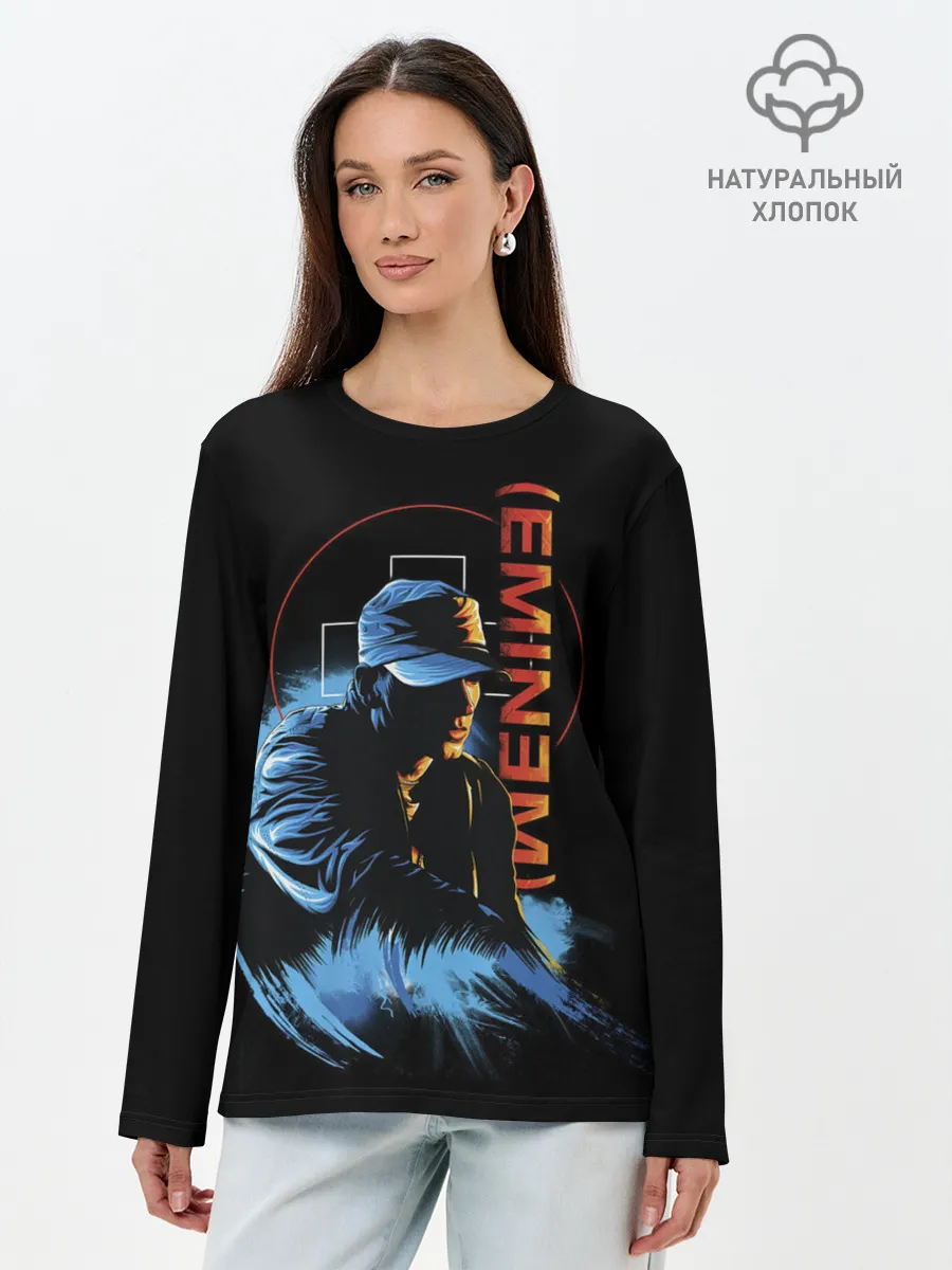 Лонгслив женский. Хлопок / Эминем на концерте