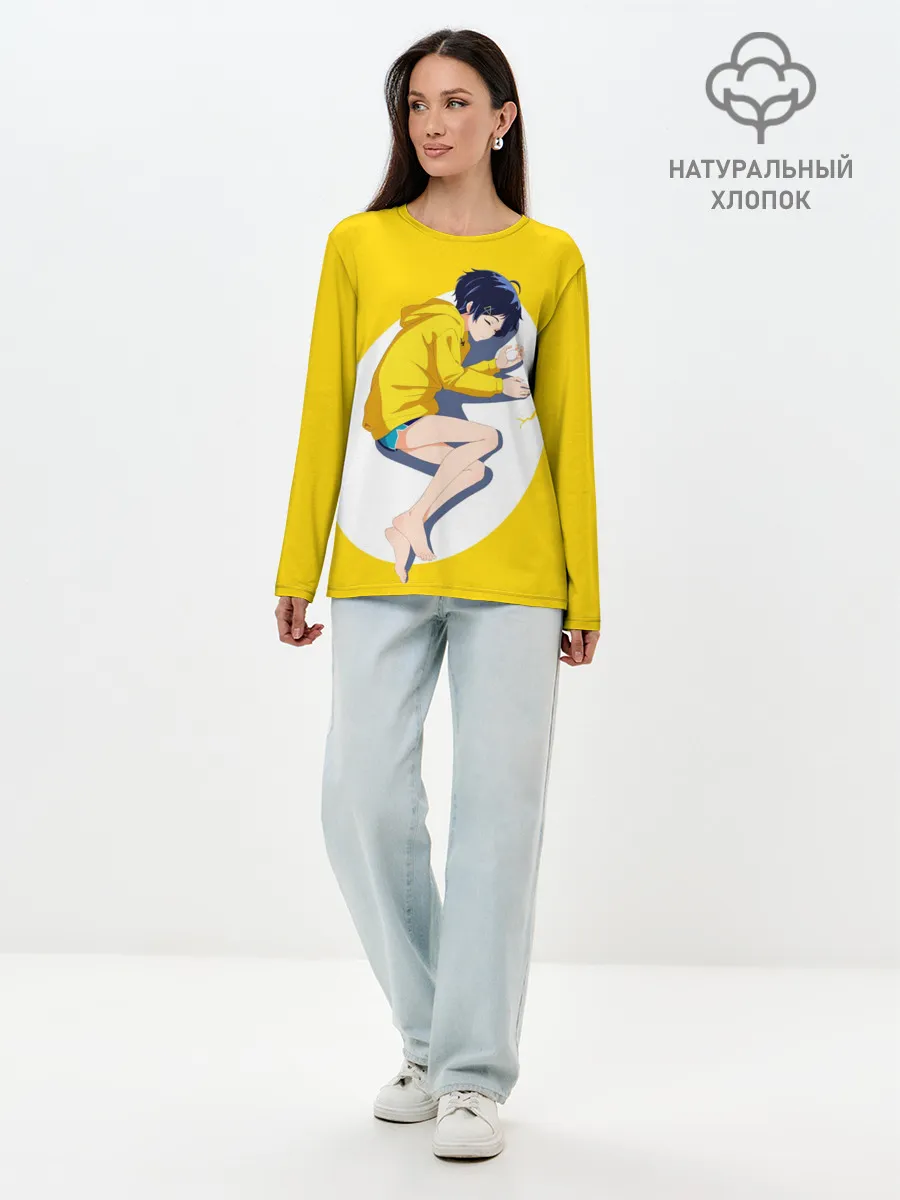 Лонгслив женский. Хлопок / Yellow egg. Oto Ai
