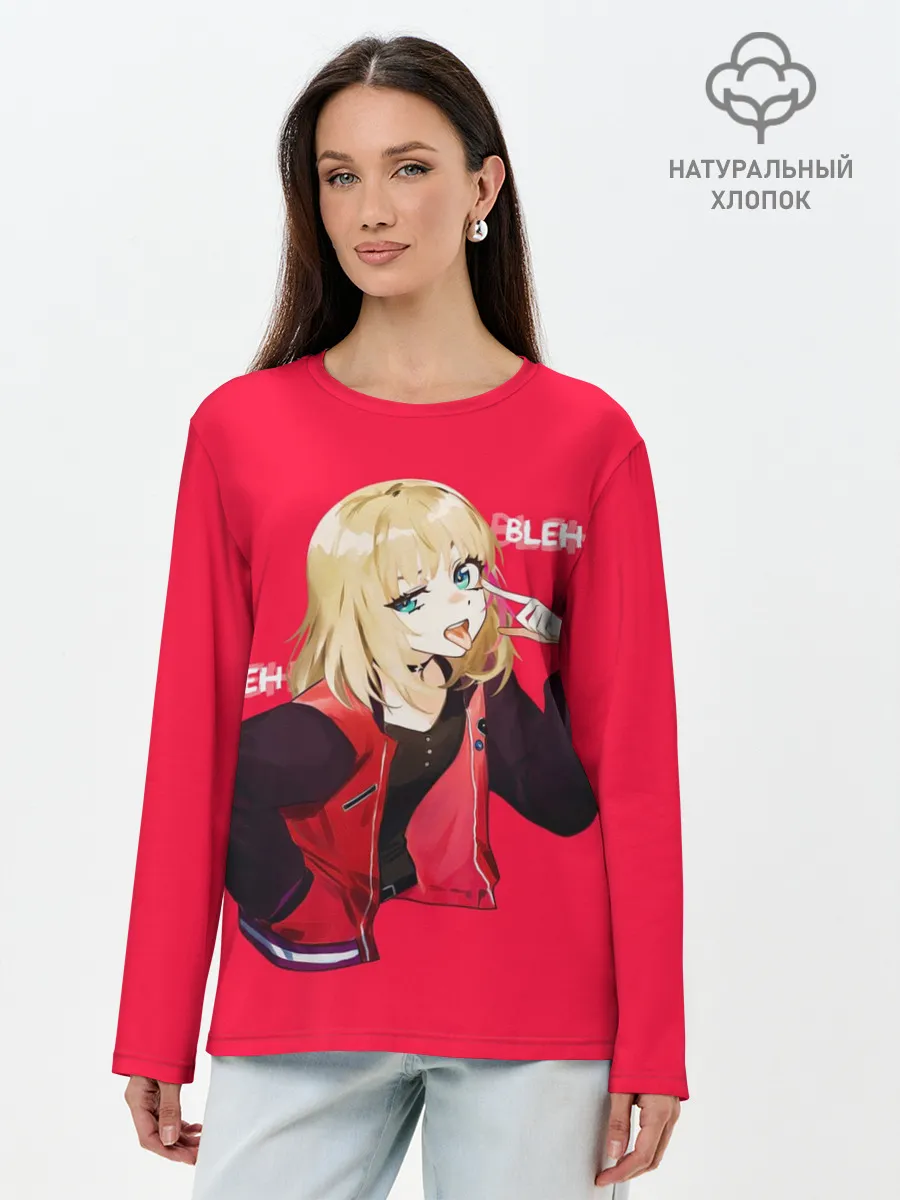 Лонгслив женский. Хлопок / Kawai Rika. Bleh