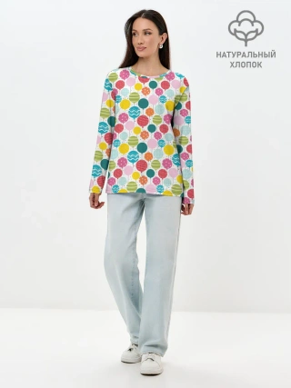 Лонгслив женский. Хлопок / Праздник