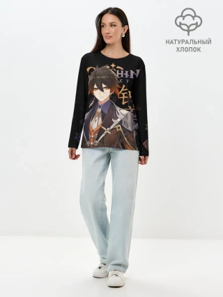 Лонгслив женский. Хлопок / Чжун Ли, Genshin Impact