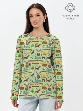 Лонгслив женский. Хлопок / Охота