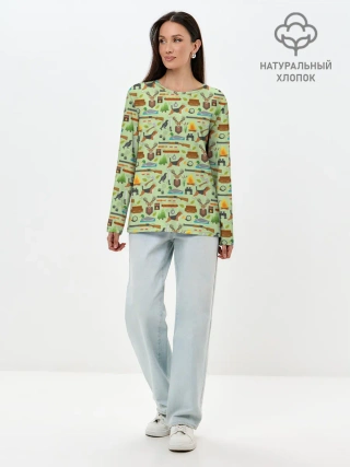 Лонгслив женский. Хлопок / Охота