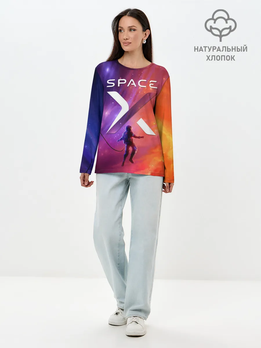 Лонгслив женский. Хлопок / Space X