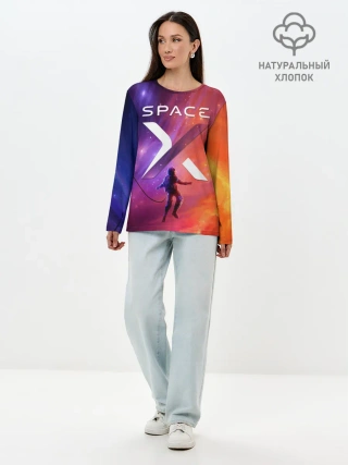 Лонгслив женский. Хлопок / Space X