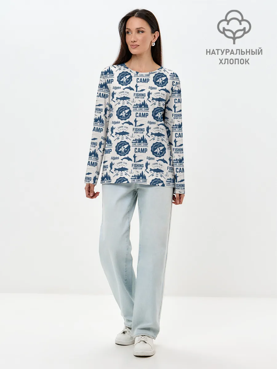 Лонгслив женский. Хлопок / Fishing Club