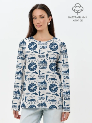 Лонгслив женский. Хлопок / Fishing Club