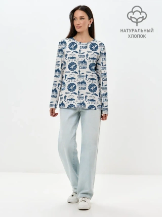 Лонгслив женский. Хлопок / Fishing Club