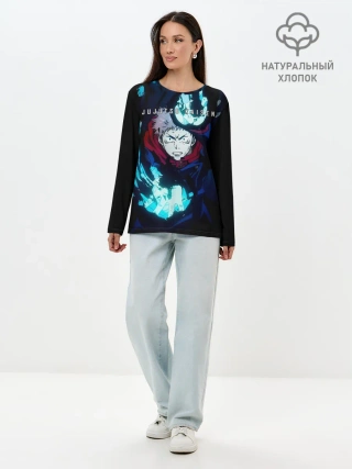 Лонгслив женский. Хлопок / Итадори Юдзи Магическая битва
