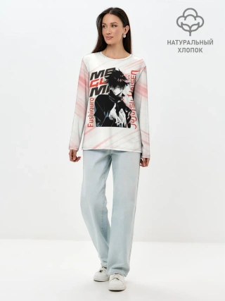 Лонгслив женский. Хлопок / Фушигуро Мегуми Магическая битва