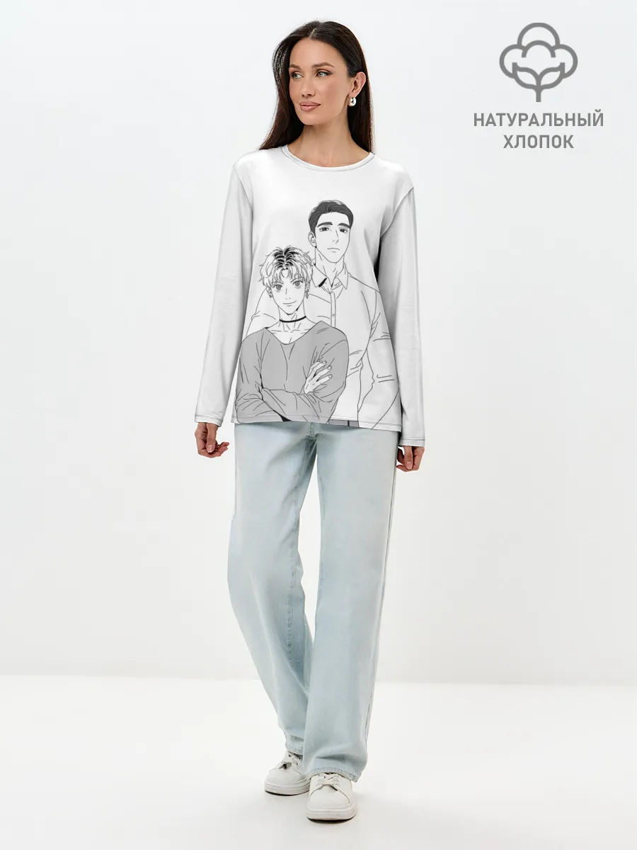 Лонгслив женский. Хлопок / Bj MD и Чан У