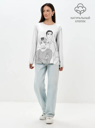 Лонгслив женский. Хлопок / Bj MD и Чан У