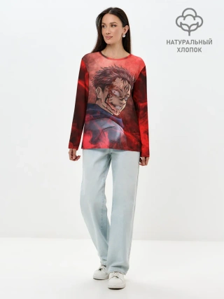 Лонгслив женский. Хлопок / Itadori Yuji | Магическая битва