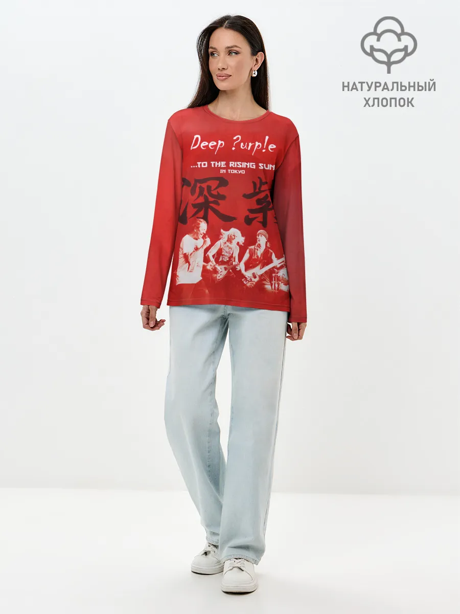 Лонгслив женский. Хлопок / Deep Purple To The Rising Sun
