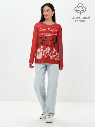 Лонгслив женский. Хлопок / Deep Purple To The Rising Sun