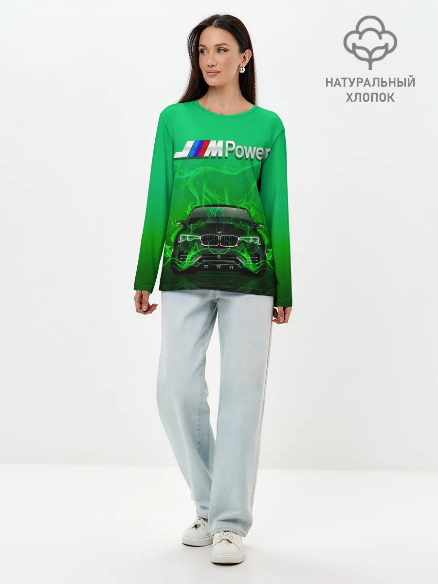 Лонгслив женский. Хлопок / BMW GREEN STYLE