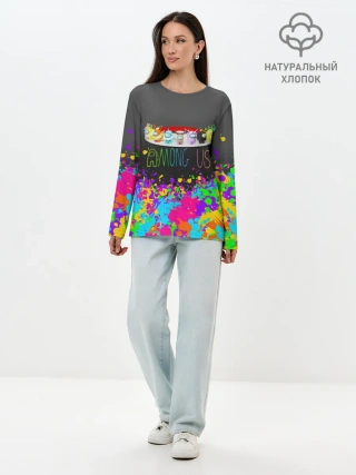Лонгслив женский. Хлопок / Among Us | Pokemon | Покемон