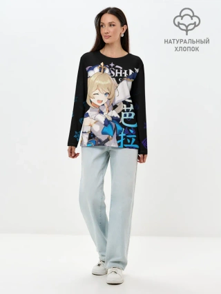 Лонгслив женский. Хлопок / Барбара / Genshin Impact