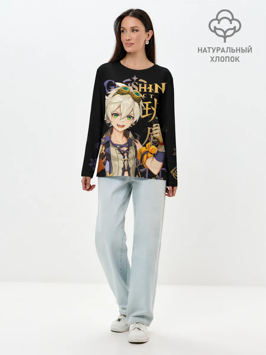 Лонгслив женский. Хлопок / Беннет / Genshin Impact