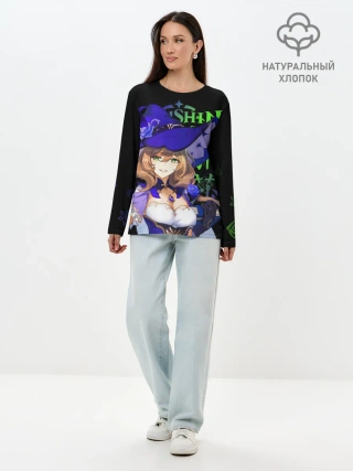 Лонгслив женский. Хлопок / Лиза, Genshin Impact