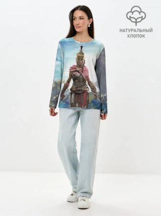 Лонгслив женский. Хлопок / Воинственная Кассандра