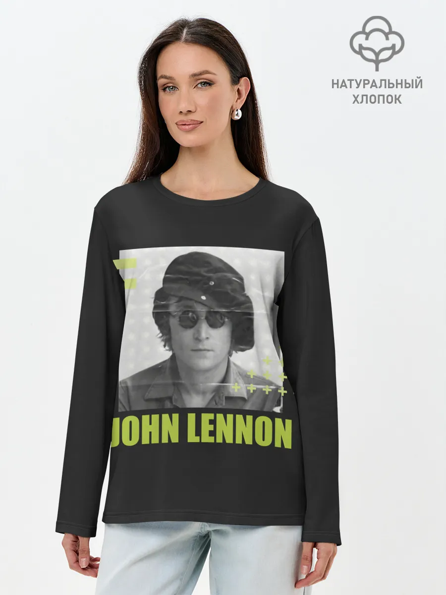 Лонгслив женский. Хлопок / Стильный Ленон