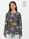 Лонгслив женский. Хлопок / Уютный Halloween