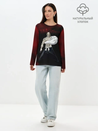 Лонгслив женский. Хлопок / Ханами Магическая битва