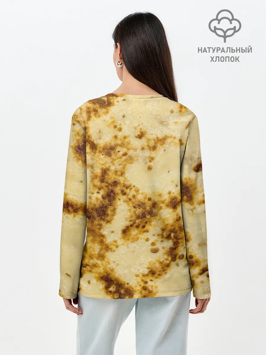 Лонгслив женский. Хлопок / Жареный блин