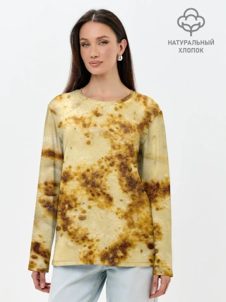 Лонгслив женский. Хлопок / Жареный блин