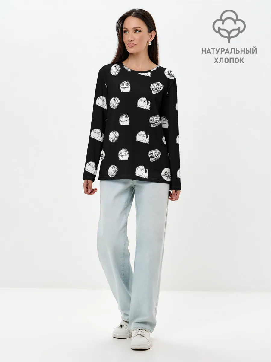 Лонгслив женский. Хлопок / Trollolo