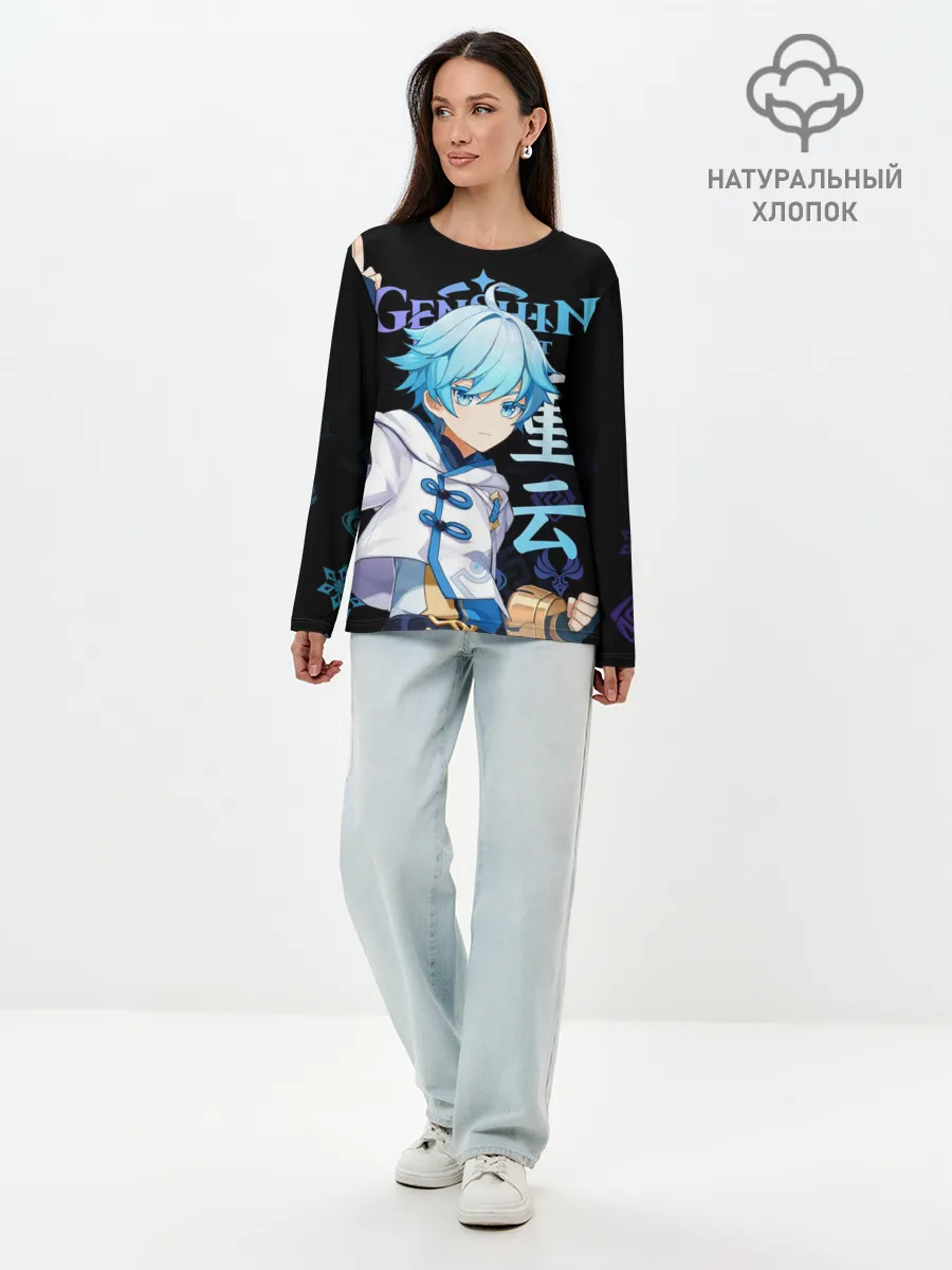Лонгслив женский. Хлопок / Чжун Юнь / Genshin Impact