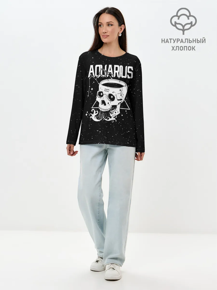 Лонгслив женский. Хлопок / Dark Aquarius