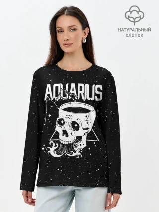 Лонгслив женский. Хлопок / Dark Aquarius