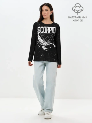 Лонгслив женский. Хлопок / Dark Scorpio