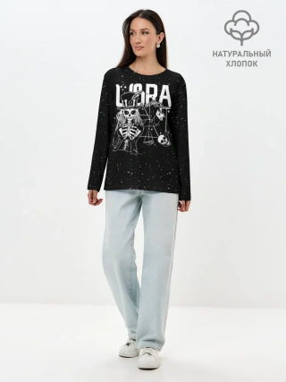 Лонгслив женский. Хлопок / Dark Libra