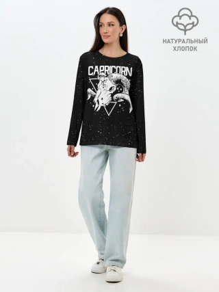 Лонгслив женский. Хлопок / Dark Capricorn