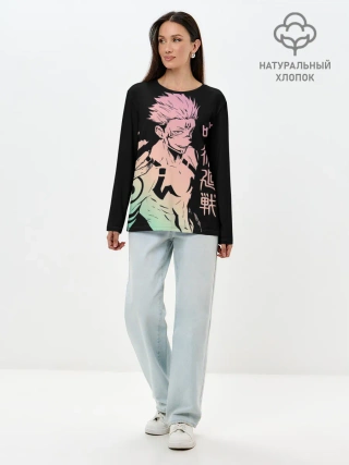 Лонгслив женский. Хлопок / Сукуна, Магическая битва